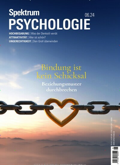 Titelbild der Ausgabe 6/2024 von Spektrum Psychologie. Diese Zeitschrift und viele weitere Reisemagazine, Freizeitmagazine und Wissensmagazine als Abo oder epaper bei United Kiosk online kaufen.