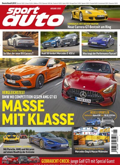 Titelbild der Ausgabe 1/2025 von Sport Auto. Diese Zeitschrift und viele weitere Automagazine und Motorradzeitschriften als Abo oder epaper bei United Kiosk online kaufen.