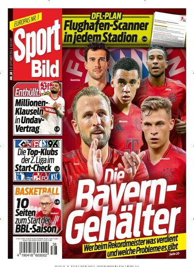 Titelbild der Ausgabe 38/2024 von Sport Bild. Diese Zeitschrift und viele weitere Sportmagazine als Abo oder epaper bei United Kiosk online kaufen.