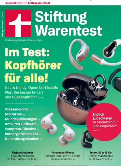 Titelbild der Ausgabe 3/2025 von Stiftung Warentest. Diese Zeitschrift und viele weitere Wirtschaftsmagazine und Politikmagazine als Abo oder epaper bei United Kiosk online kaufen.