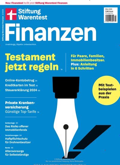 Titelbild der Ausgabe 3/2025 von Stiftung Warentest Finanzen. Diese Zeitschrift und viele weitere Wirtschaftsmagazine und Politikmagazine als Abo oder epaper bei United Kiosk online kaufen.