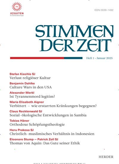 Titelbild der Ausgabe 1/2025 von Stimmen der Zeit. Diese Zeitschrift und viele weitere Kunstmagazine und Kulturmagazine als Abo oder epaper bei United Kiosk online kaufen.