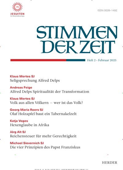 Titelbild der Ausgabe 2/2025 von Stimmen der Zeit. Diese Zeitschrift und viele weitere Kunstmagazine und Kulturmagazine als Abo oder epaper bei United Kiosk online kaufen.