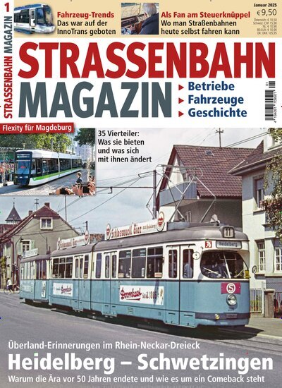 Titelbild der Ausgabe 1/2025 von Strassenbahn Magazin. Diese Zeitschrift und viele weitere Reisemagazine, Freizeitmagazine und Wissensmagazine als Abo oder epaper bei United Kiosk online kaufen.