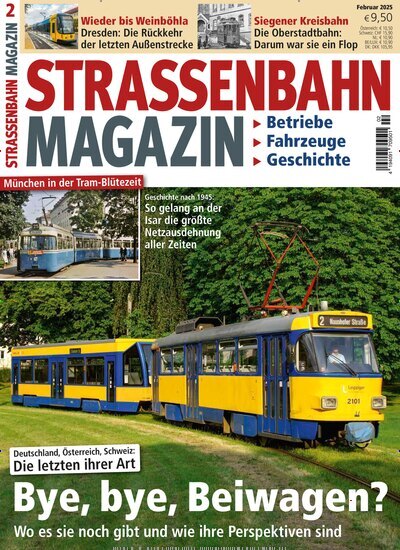 Titelbild der Ausgabe 2/2025 von Strassenbahn Magazin. Diese Zeitschrift und viele weitere Reisemagazine, Freizeitmagazine und Wissensmagazine als Abo oder epaper bei United Kiosk online kaufen.