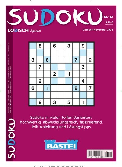 Titelbild der Ausgabe 112/2024 von Sudoku Logisch Spezial. Diese Zeitschrift und viele weitere Groschenromane und Rätselhefte als Abo oder epaper bei United Kiosk online kaufen.