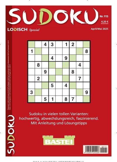 Titelbild der Ausgabe 115/2025 von Sudoku Logisch Spezial. Diese Zeitschrift und viele weitere Groschenromane und Rätselhefte als Abo oder epaper bei United Kiosk online kaufen.