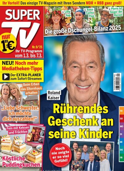 Titelbild der Ausgabe 9/2025 von Super TV. Diese Zeitschrift und viele weitere Programmzeitschriften als Abo oder epaper bei United Kiosk online kaufen.