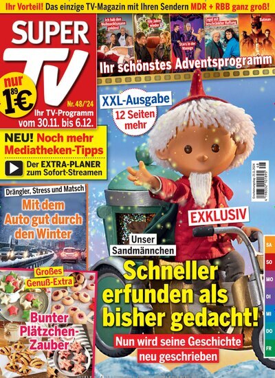 Titelbild der Ausgabe 48/2024 von Super TV. Diese Zeitschrift und viele weitere Programmzeitschriften als Abo oder epaper bei United Kiosk online kaufen.