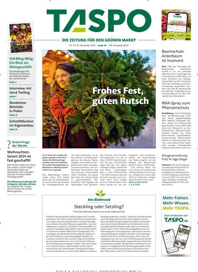 Titelbild der Ausgabe 51/2024 von TASPO. Diese Zeitschrift und viele weitere Naturzeitschriften, Landwirtschaftszeitungen und Umweltmagazine als Abo oder epaper bei United Kiosk online kaufen.