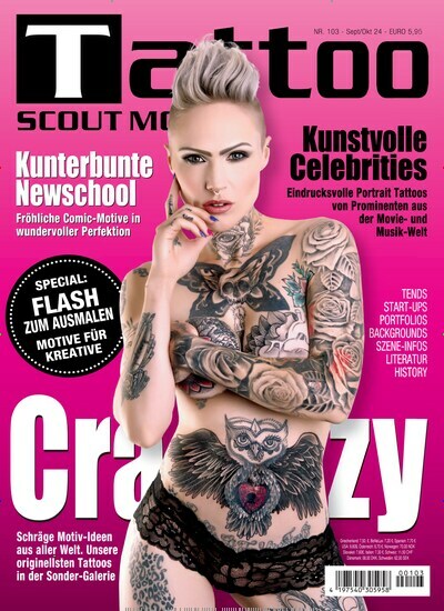 Titelbild der Ausgabe 103/2024 von Tattoo Scout. Diese Zeitschrift und viele weitere Reisemagazine, Freizeitmagazine und Wissensmagazine als Abo oder epaper bei United Kiosk online kaufen.