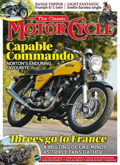 Titelbild der Ausgabe 1/2025 von The classic Motorcycle. Diese Zeitschrift und viele weitere Automagazine und Motorradzeitschriften als Abo oder epaper bei United Kiosk online kaufen.