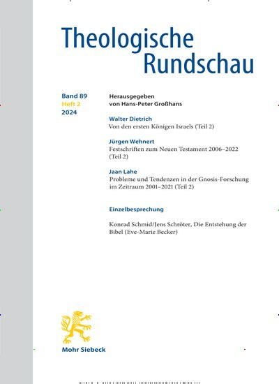 Titelbild der Ausgabe 2/2024 von Theologische Rundschau (ThR). Diese Zeitschrift und viele weitere Kunstmagazine und Kulturmagazine als Abo oder epaper bei United Kiosk online kaufen.