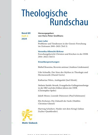 Titelbild der Ausgabe 3/2024 von Theologische Rundschau (ThR). Diese Zeitschrift und viele weitere Kunstmagazine und Kulturmagazine als Abo oder epaper bei United Kiosk online kaufen.