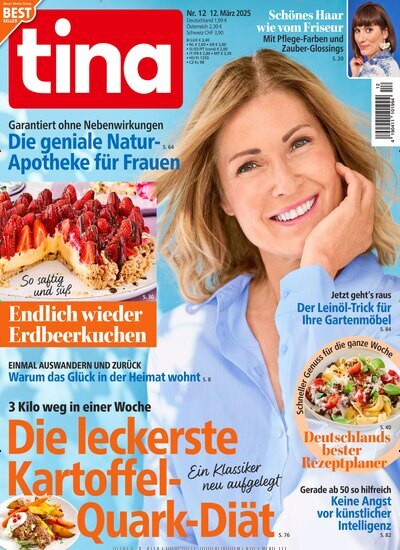 Titelbild der Ausgabe 12/2025 von tina. Diese Zeitschrift und viele weitere Frauenzeitschriften als Abo oder epaper bei United Kiosk online kaufen.