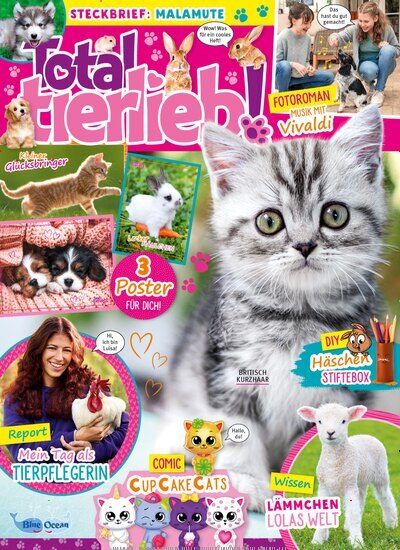 Titelbild der Ausgabe 3/2025 von Total tierlieb!. Diese Zeitschrift und viele weitere Jugendzeitschriften und Kinderzeitschriften als Abo oder epaper bei United Kiosk online kaufen.