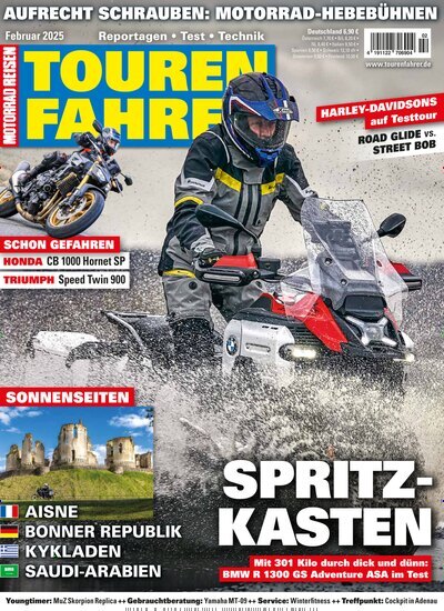 Titelbild der Ausgabe 2/2025 von Tourenfahrer - Motorrad Reisen. Diese Zeitschrift und viele weitere Automagazine und Motorradzeitschriften als Abo oder epaper bei United Kiosk online kaufen.