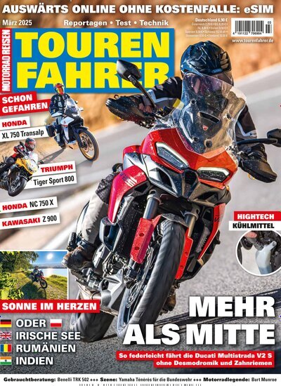 Titelbild der Ausgabe 3/2025 von Tourenfahrer - Motorrad Reisen. Diese Zeitschrift und viele weitere Automagazine und Motorradzeitschriften als Abo oder epaper bei United Kiosk online kaufen.