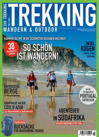 Titelbild der Ausgabe 2/2025 von Trekking Wandern & Outdoor. Diese Zeitschrift und viele weitere Reisemagazine, Freizeitmagazine und Wissensmagazine als Abo oder epaper bei United Kiosk online kaufen.