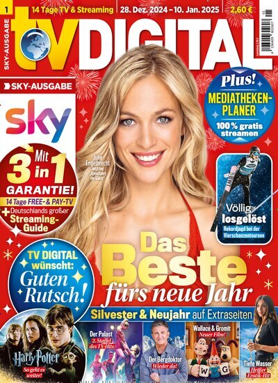 Titelbild der Ausgabe 1/2025 von TV Digital Sky Kabel Ausgabe. Diese Zeitschrift und viele weitere Programmzeitschriften als Abo oder epaper bei United Kiosk online kaufen.