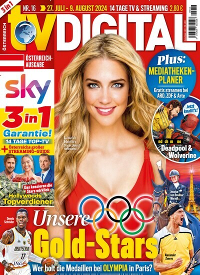 Titelbild der Ausgabe 16/2024 von TV Digital Sky Österreich. Diese Zeitschrift und viele weitere Programmzeitschriften als Abo oder epaper bei United Kiosk online kaufen.