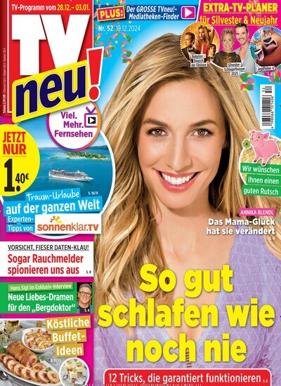 Titelbild der Ausgabe 52/2024 von TV Neu. Diese Zeitschrift und viele weitere Programmzeitschriften als Abo oder epaper bei United Kiosk online kaufen.