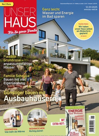 Titelbild der Ausgabe 1/2025 von Unser Haus. Diese Zeitschrift und viele weitere Gartenzeitschriften und Wohnzeitschriften als Abo oder epaper bei United Kiosk online kaufen.