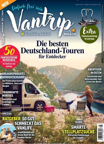 Titelbild der Ausgabe 5/2024 von Vantrip. Diese Zeitschrift und viele weitere Automagazine und Motorradzeitschriften als Abo oder epaper bei United Kiosk online kaufen.