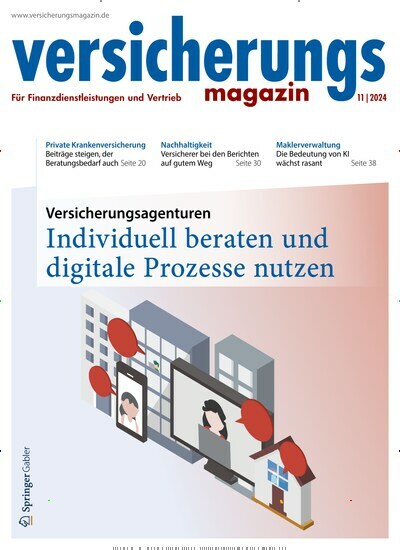 Titelbild der Ausgabe 11/2024 von Versicherungsmagazin. Diese Zeitschrift und viele weitere Businessmagazine als Abo oder epaper bei United Kiosk online kaufen.