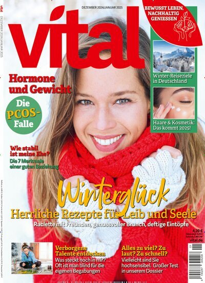 Titelbild der Ausgabe 1/2025 von Vital. Diese Zeitschrift und viele weitere Frauenzeitschriften als Abo oder epaper bei United Kiosk online kaufen.