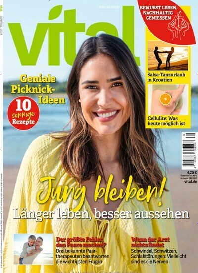 Titelbild der Ausgabe 4/2024 von Vital. Diese Zeitschrift und viele weitere Frauenzeitschriften als Abo oder epaper bei United Kiosk online kaufen.