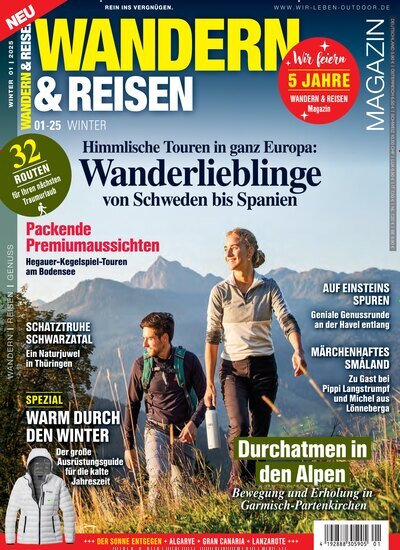 Titelbild der Ausgabe 1/2025 von Wandern & Reisen Magazin. Diese Zeitschrift und viele weitere Sportmagazine als Abo oder epaper bei United Kiosk online kaufen.