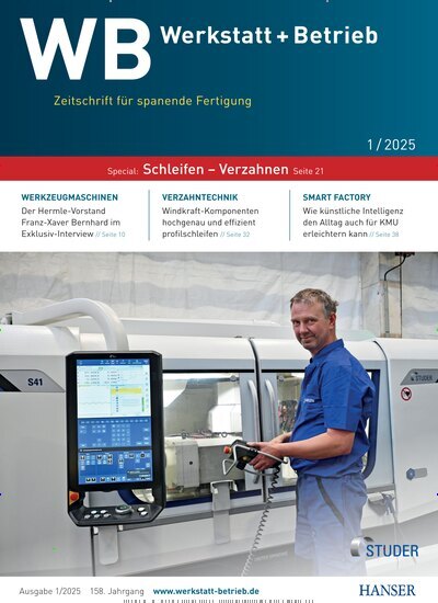 Titelbild der Ausgabe 1/2025 von WB Werkstatt + Betrieb. Diese Zeitschrift und viele weitere Industriemagazine und Handwerkmagazine als Abo oder epaper bei United Kiosk online kaufen.