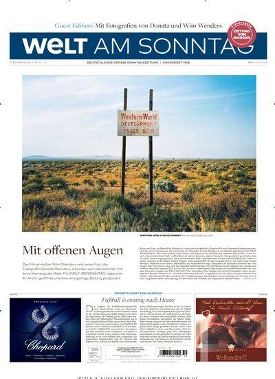 Titelbild der Ausgabe 50/2024 von Welt am Sonntag Gesamt Frühausgabe. Diese Zeitschrift und viele weitere Zeitungsabos als Abo oder epaper bei United Kiosk online kaufen.