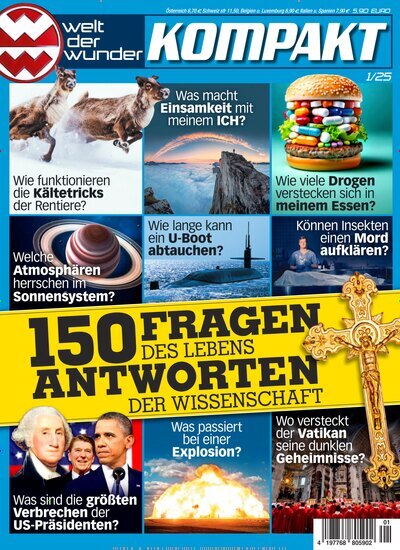 Titelbild der Ausgabe 1/2025 von Welt der Wunder Kompakt. Diese Zeitschrift und viele weitere Reisemagazine, Freizeitmagazine und Wissensmagazine als Abo oder epaper bei United Kiosk online kaufen.