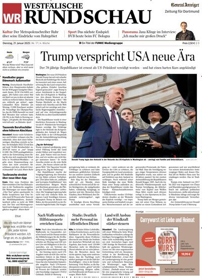 Titelbild der Ausgabe 16/2025 von Westfälische Rundschau. Diese Zeitschrift und viele weitere Zeitungsabos als Abo oder epaper bei United Kiosk online kaufen.