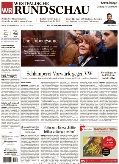 Titelbild der Ausgabe 298/2024 von Westfälische Rundschau. Diese Zeitschrift und viele weitere Zeitungsabos als Abo oder epaper bei United Kiosk online kaufen.