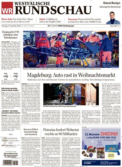 Titelbild der Ausgabe 299/2024 von Westfälische Rundschau. Diese Zeitschrift und viele weitere Zeitungsabos als Abo oder epaper bei United Kiosk online kaufen.