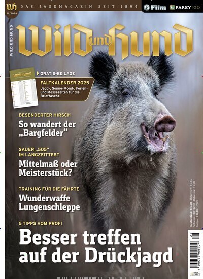 Titelbild der Ausgabe 21/2024 von Wild und Hund. Diese Zeitschrift und viele weitere Sportmagazine als Abo oder epaper bei United Kiosk online kaufen.