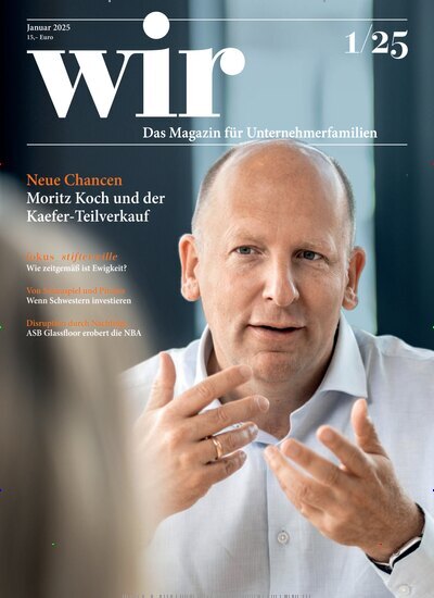 Titelbild der Ausgabe 1/2025 von WIR - Magazin für Unternehmerfamilien. Diese Zeitschrift und viele weitere Businessmagazine als Abo oder epaper bei United Kiosk online kaufen.