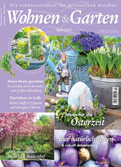 Titelbild der Ausgabe 4/2025 von Wohnen & Garten. Diese Zeitschrift und viele weitere Gartenzeitschriften und Wohnzeitschriften als Abo oder epaper bei United Kiosk online kaufen.