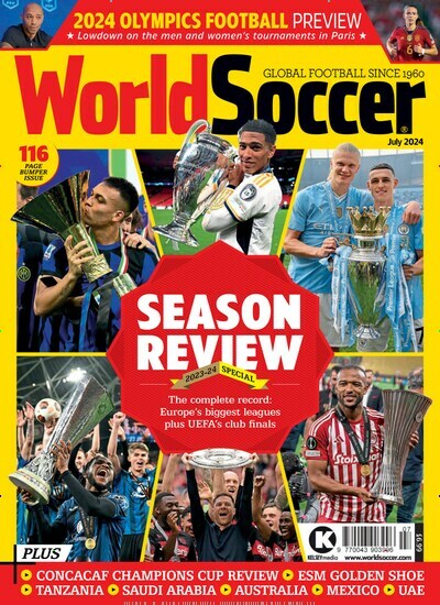 Titelbild der Ausgabe 8/2024 von World Soccer. Diese Zeitschrift und viele weitere Sportmagazine als Abo oder epaper bei United Kiosk online kaufen.