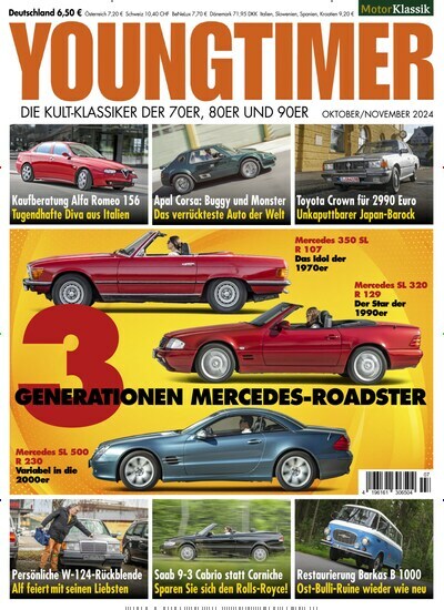 Titelbild der Ausgabe 7/2024 von Youngtimer. Diese Zeitschrift und viele weitere Automagazine und Motorradzeitschriften als Abo oder epaper bei United Kiosk online kaufen.