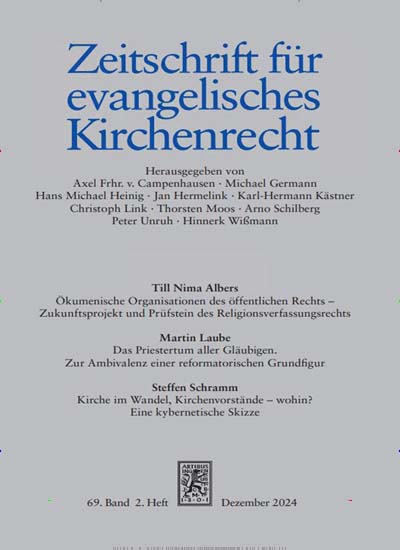 Titelbild der Ausgabe 2/2024 von Zeitschrift für evangelisches Kirchenrecht (ZevKR). Diese Zeitschrift und viele weitere Kunstmagazine und Kulturmagazine als Abo oder epaper bei United Kiosk online kaufen.