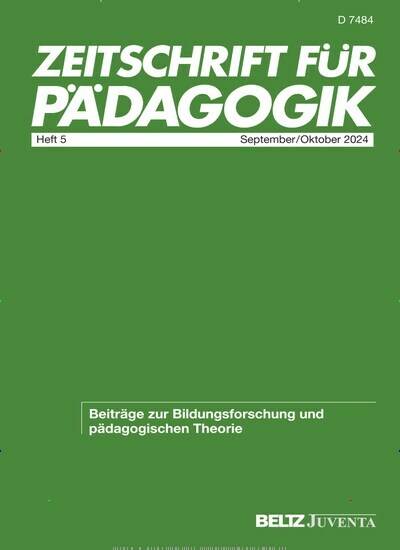 Titelbild der Ausgabe 5/2024 von Zeitschrift für Pädagogik. Diese Zeitschrift und viele weitere Zeitschriften für Pädagogik als Abo oder epaper bei United Kiosk online kaufen.