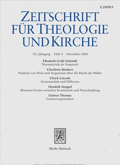 Titelbild der Ausgabe 4/2024 von Zeitschrift für Theologie und Kirche (ZThK). Diese Zeitschrift und viele weitere Kunstmagazine und Kulturmagazine als Abo oder epaper bei United Kiosk online kaufen.