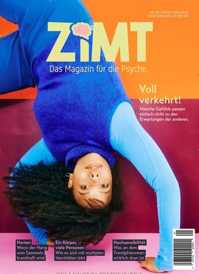 Titelbild der Ausgabe 1/2025 von ZIMT - Das Magazin für die Psyche. Diese Zeitschrift und viele weitere Reisemagazine, Freizeitmagazine und Wissensmagazine als Abo oder epaper bei United Kiosk online kaufen.