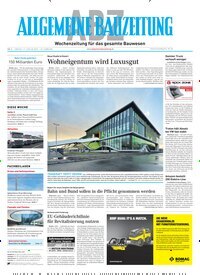 Titelbild der Ausgabe 3/2025 von ABZ - Allgemeine Bauzeitung. Diese Zeitschrift und viele weitere Architekturzeitschriften und Bauzeitschriften als Abo oder epaper bei United Kiosk online kaufen.