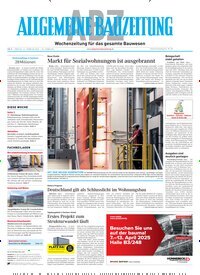 Titelbild der Ausgabe 8/2025 von ABZ - Allgemeine Bauzeitung. Diese Zeitschrift und viele weitere Architekturzeitschriften und Bauzeitschriften als Abo oder epaper bei United Kiosk online kaufen.