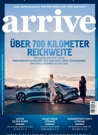 Titelbild der Ausgabe 5/2024 von arrive. Diese Zeitschrift und viele weitere Automagazine und Motorradzeitschriften als Abo oder epaper bei United Kiosk online kaufen.